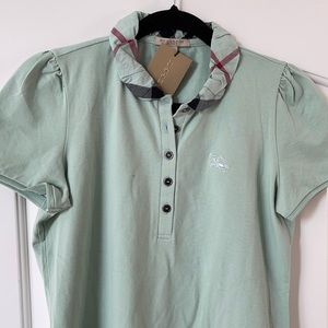 NWT Mint Green Burberry Knit Shirt Medium.